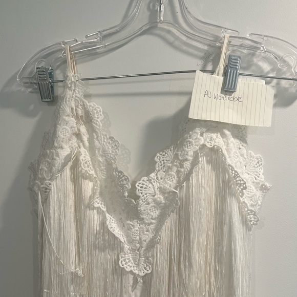 White Fringe Jumpsuit - Picture 4 of 11